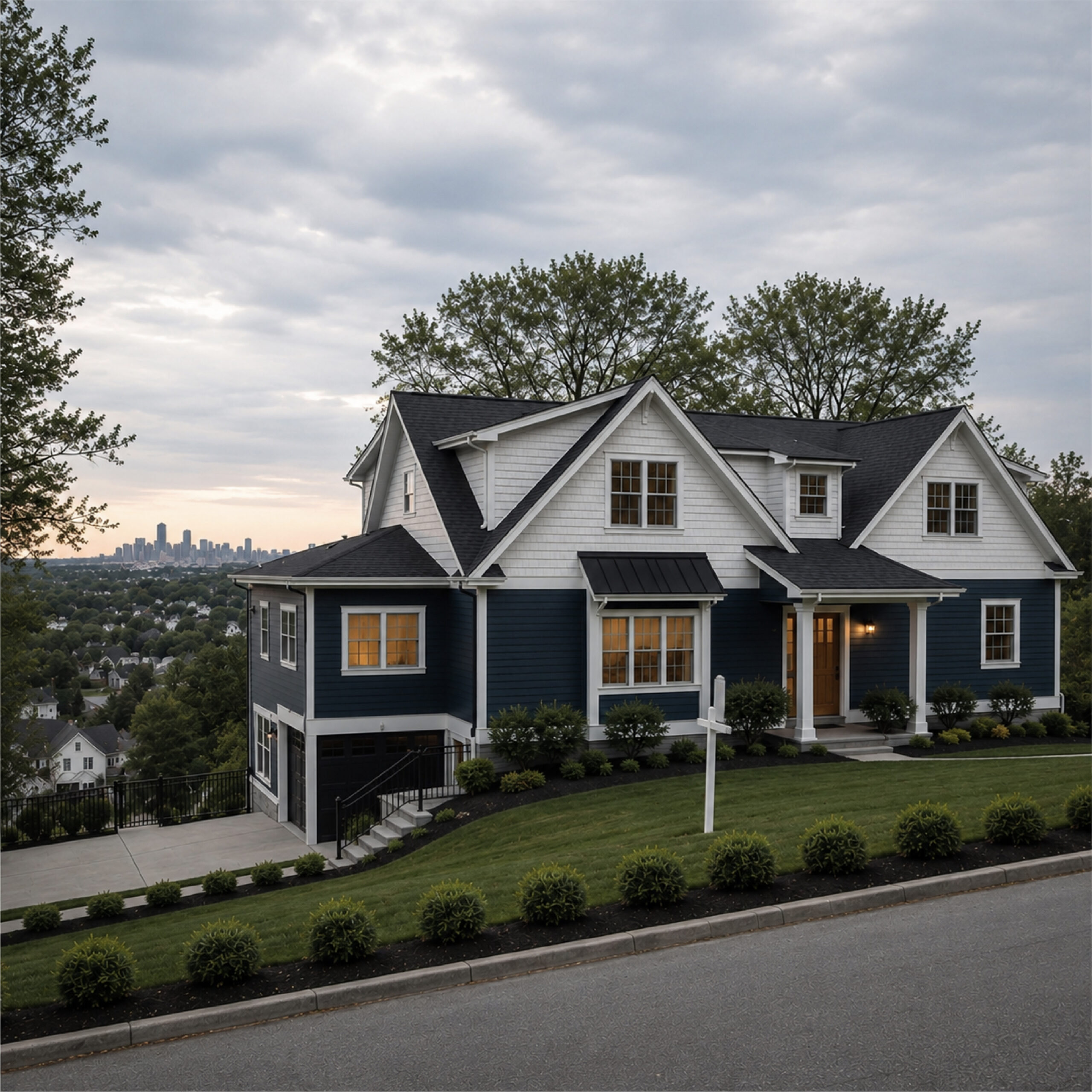 Family Realty Holdings Melrose House exterior showcasing completed luxury residence with modern farmhouse design and custom finishes