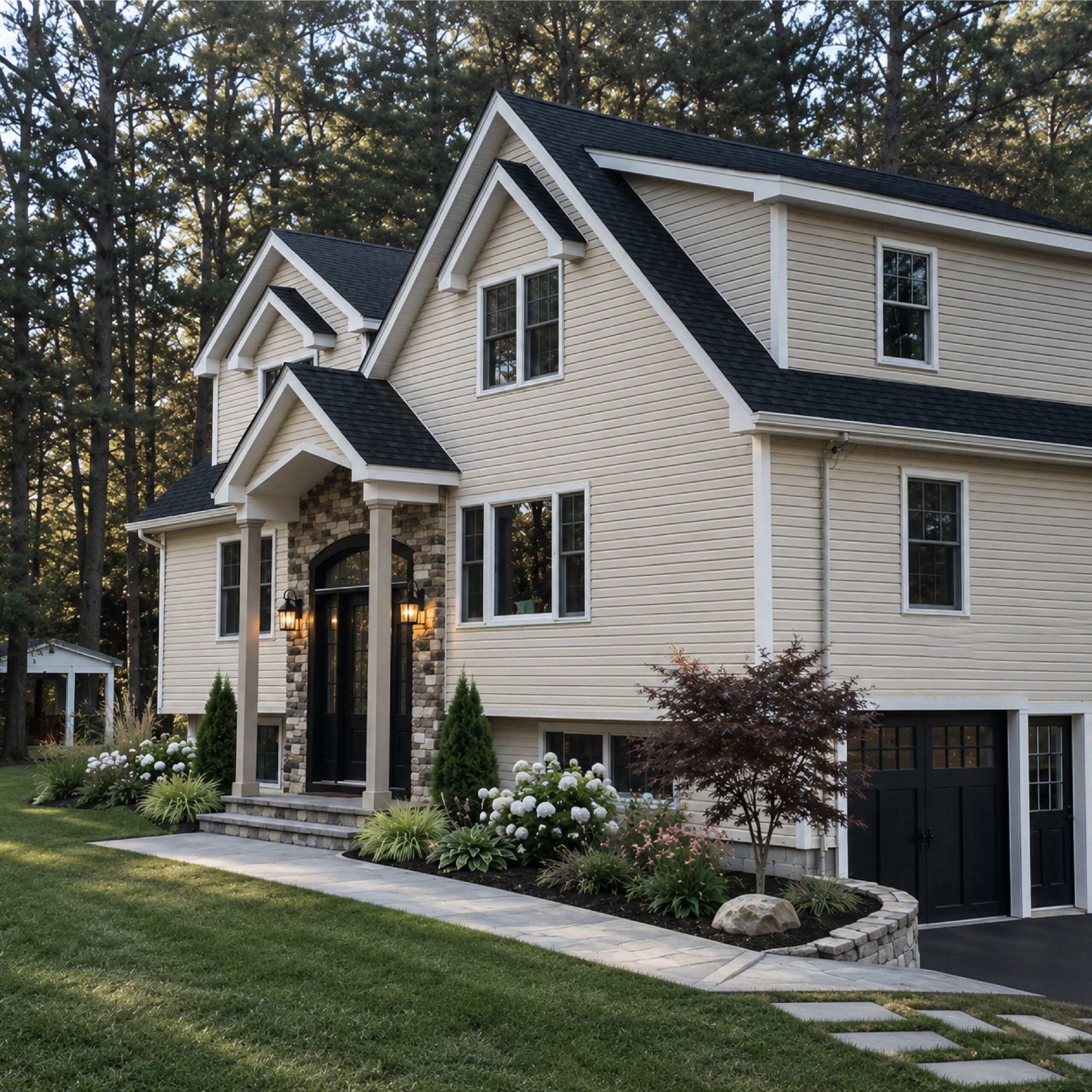 Family Realty Holdings Carslile House luxury custom home exterior featuring elegant entryway and premium craftsmanship